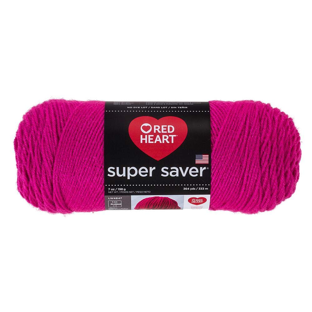 Amazon.com: Red Heart Super Saver Yarn 718 Shocking Pink