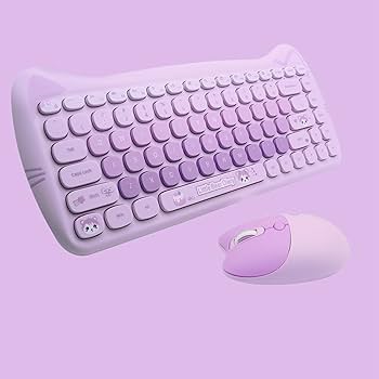 Cute Animal Keyboard and Mouse Set, 2.4G Connection, Ergonomic