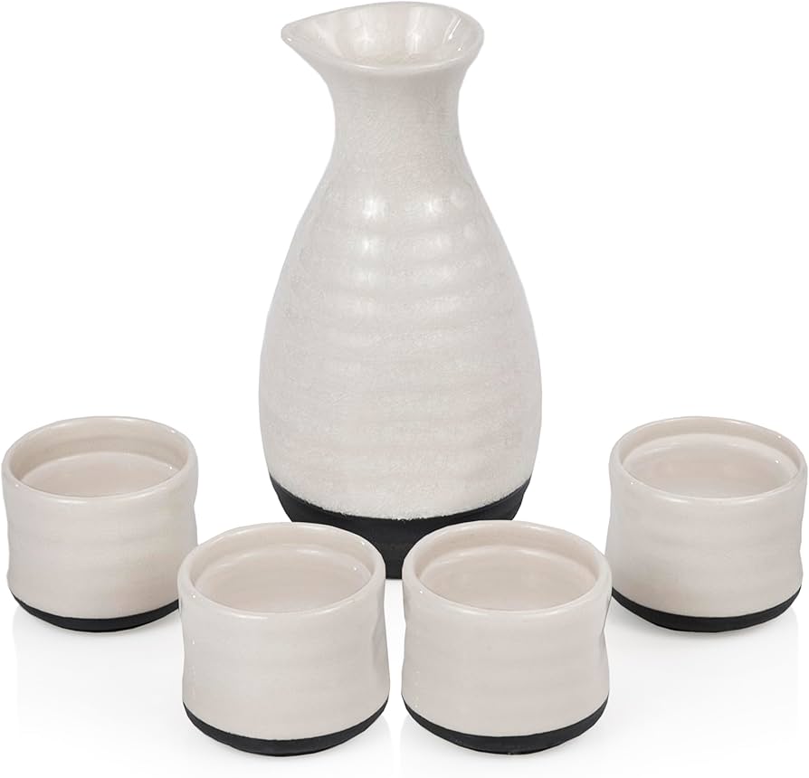 Amazon.com | True Fervor Ceramic Sake Set Includes Four 3.5 oz