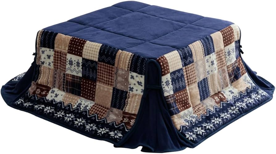 Amazon｜こたつ布団 省スペース 撥水 正方形 ネイビー 約180×180cm