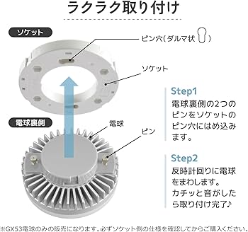 Amazon | LED電球 GX53 電球色 昼白色 630Lm 60W相当 φ74 照射角100