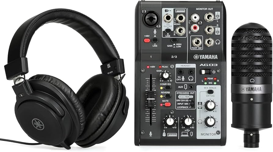 Amazon.com: Yamaha AG03MK2 Black Live Streaming Kit with mixer/USB