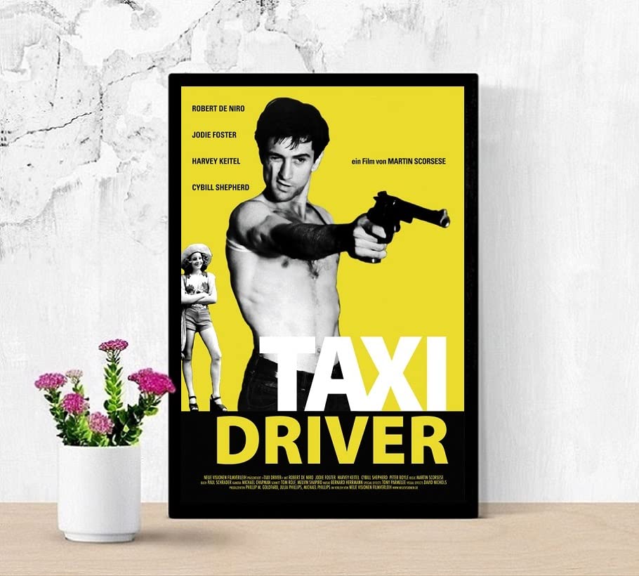 Amazon.co.jp: 【フレーム付-黒-】 映画ポスター タクシードライバー