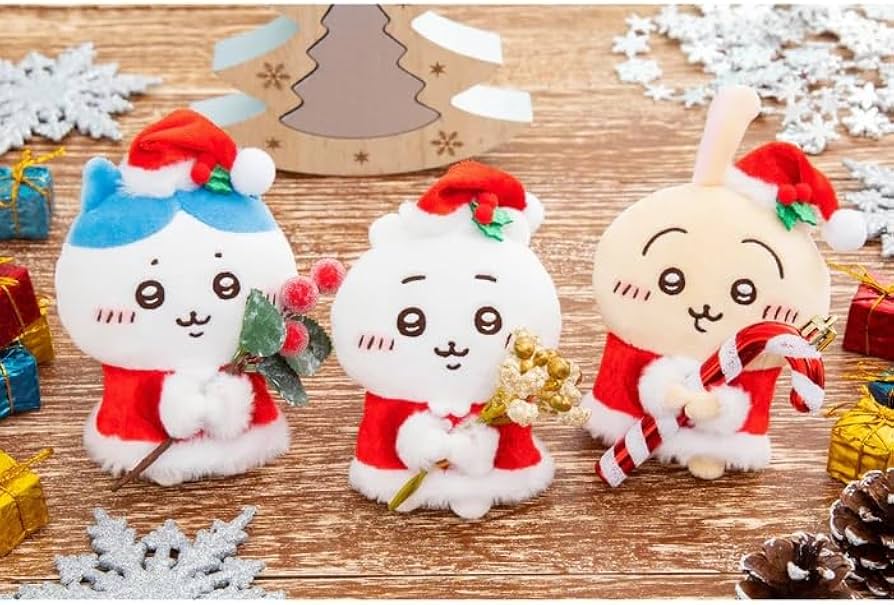 Amazon | ちいかわ サンタさんだ！持ちますマスコット ぬいぐるみ