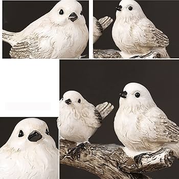 Amazon.co.jp: 置物 エレガント 鳥の置物 鳥オブジェ 小鳥 F ホワイト