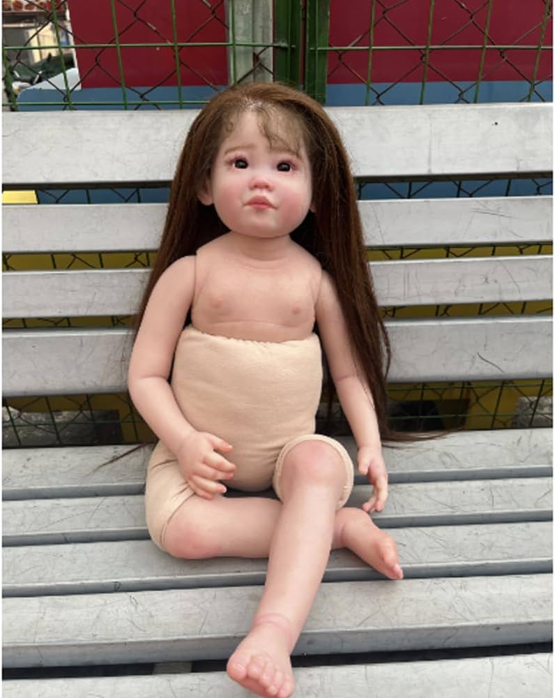 Amazon | Meeler リボーンドール 75cmリアルな茶色の髪と小さな目の