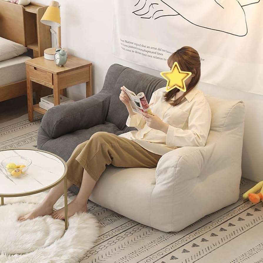 Amazon購入品 ビーズクッション ベージュ 2人がけソファー Amazon購入