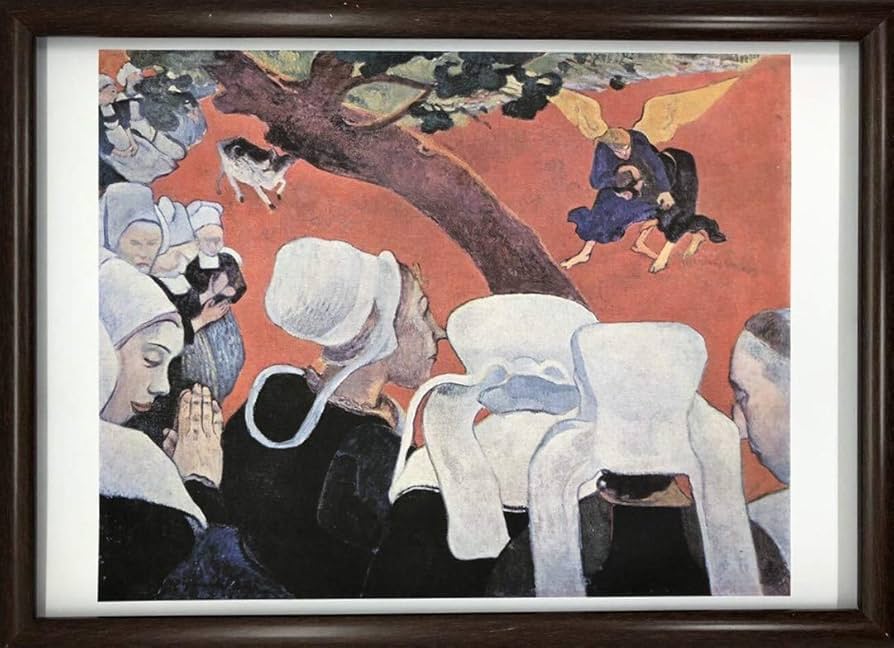 Amazon.co.jp: ポール・ゴーギャン 説教のあとの幻影 A4 ポスター 輸送