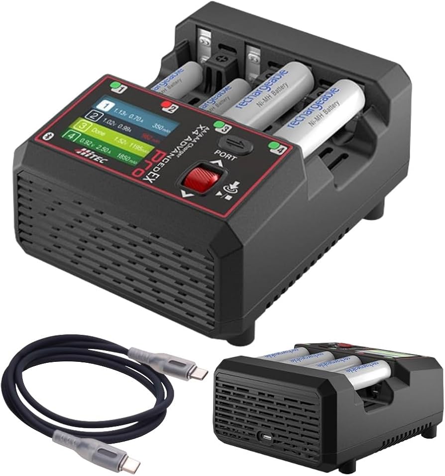 Amazon | ハイテック AA/AAA Charger X4 アドバンスEX PRO ケーブル