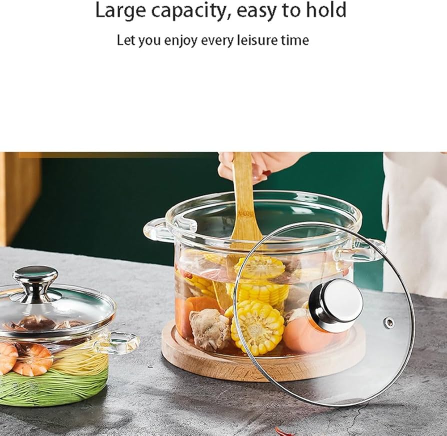 Amazon｜ガラス調理鍋、電気セラミックストーブ加熱鍋、スープ鍋、蓋