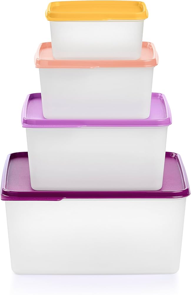 Amazon｜Tupperware キープタブ 4個 積み重ね食品保存セット マルチ