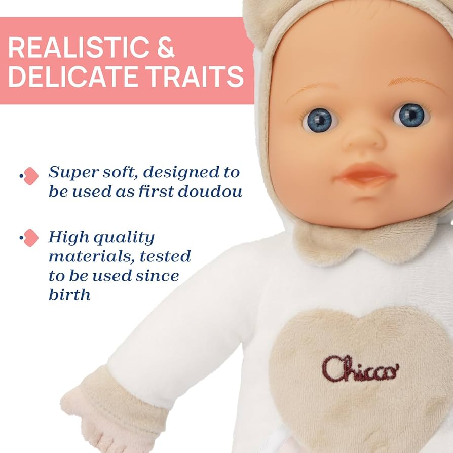 Amazon.com: Chicco My First Doll Set with Soft Heart Teething
