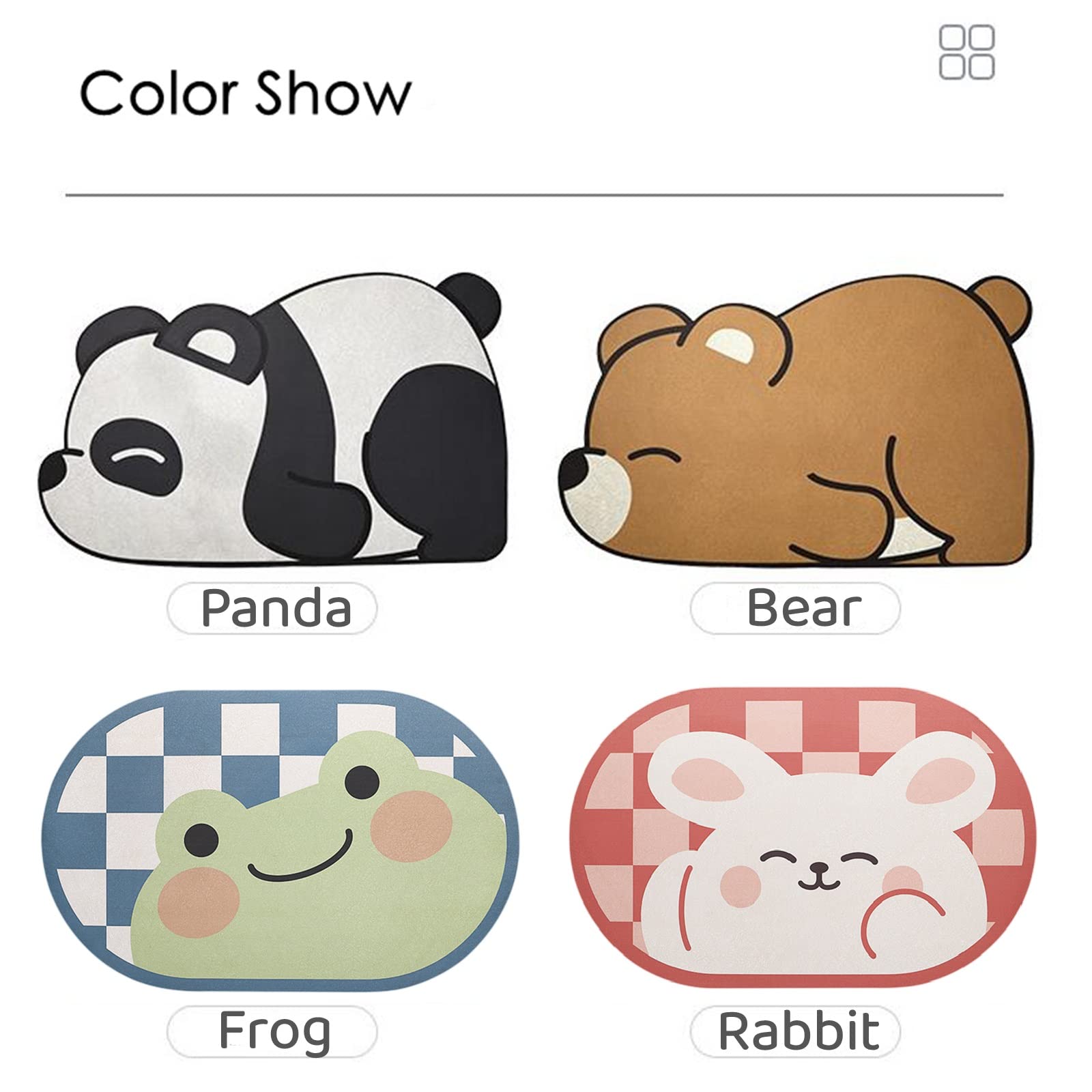 超吸収性バスマット癒し 漫画 浴室 入口 スリップ防止マット 40x60cm