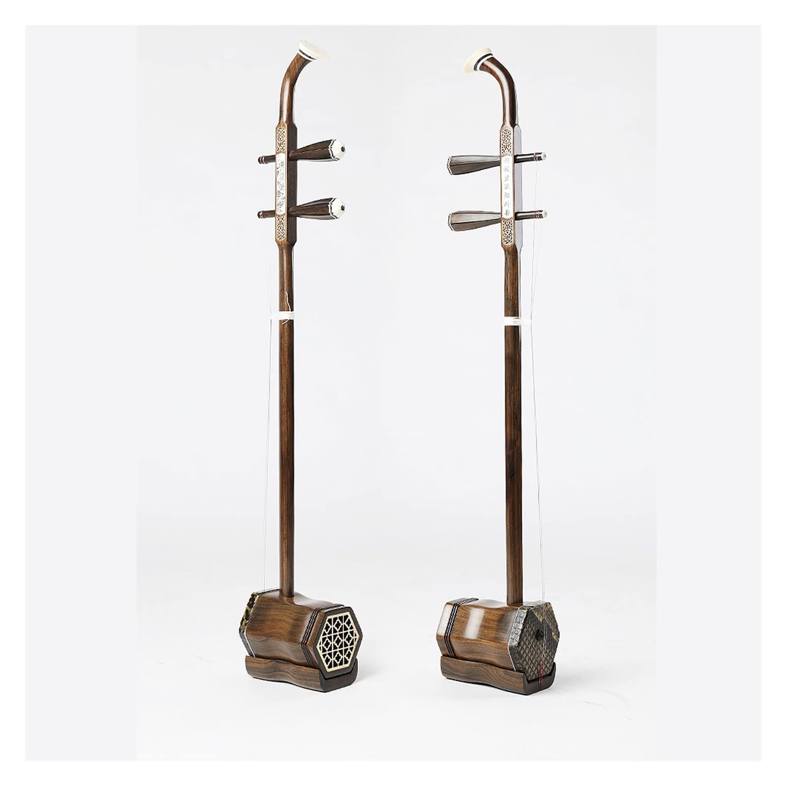 Amazon | 二胡 胡琴 黒と黄色の白檀マホガニーは、大容量の二胡弓で