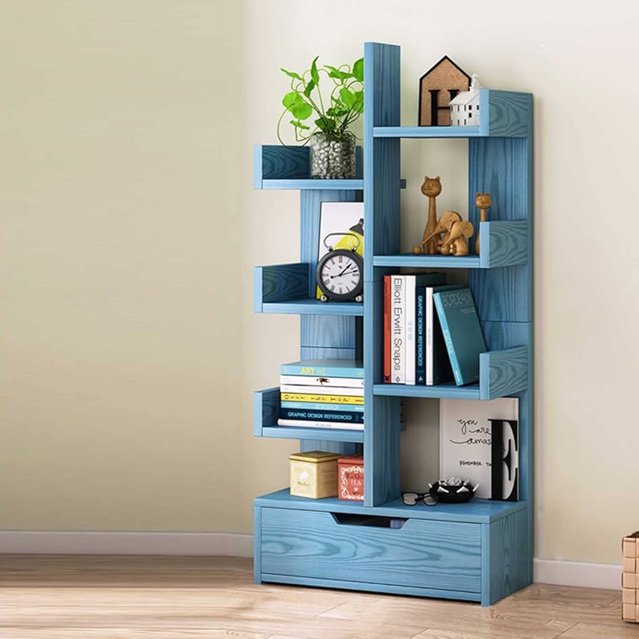 Amazon.co.jp: 簡易 本棚 大容量 絵本棚 書棚 引き出し付き 本棚