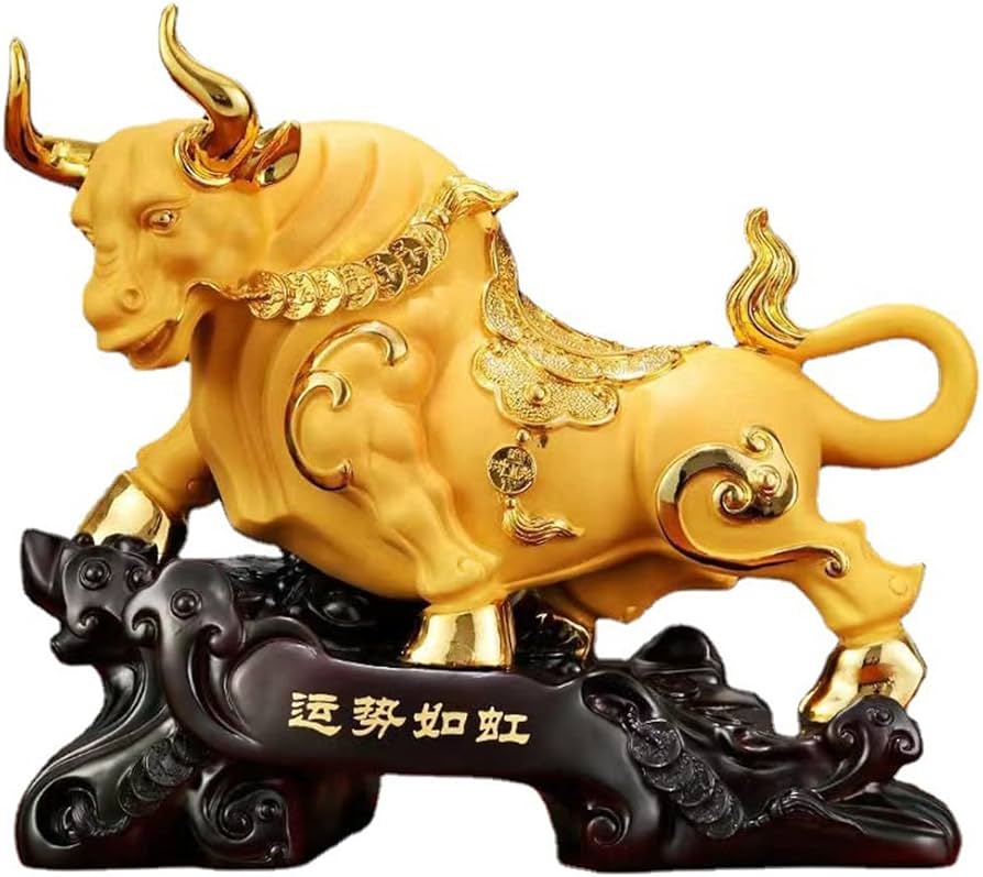 Amazon.co.jp: 風水 置物 開運 牛の置物 玄関 風水グッズ 財運 健康