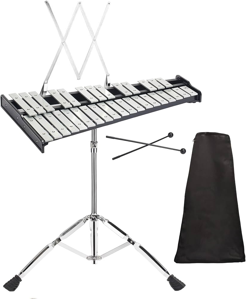 Amazon | 鉄琴 グロッケン オルフ打楽器 32音 卓上鉄琴 楽譜ホルダーが
