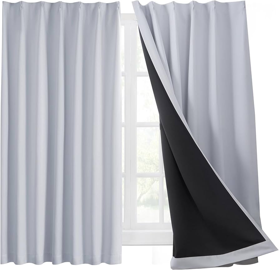 Amazon｜Hansleep カーテン 1級遮光 2枚組 幅100cm×丈135cm アイス