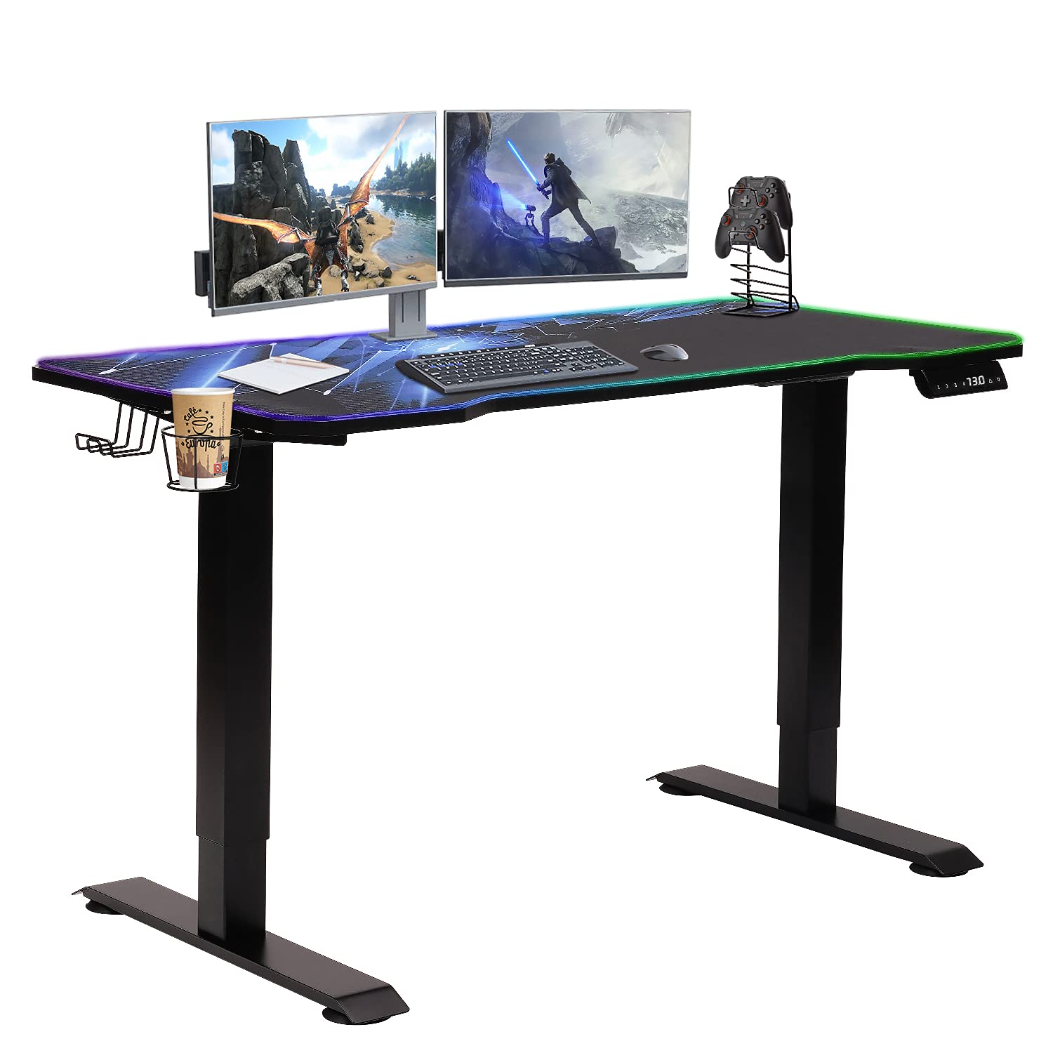 Amazon | Kingdely 昇降式デスク 電動 ゲーミングデスク昇降式テーブル