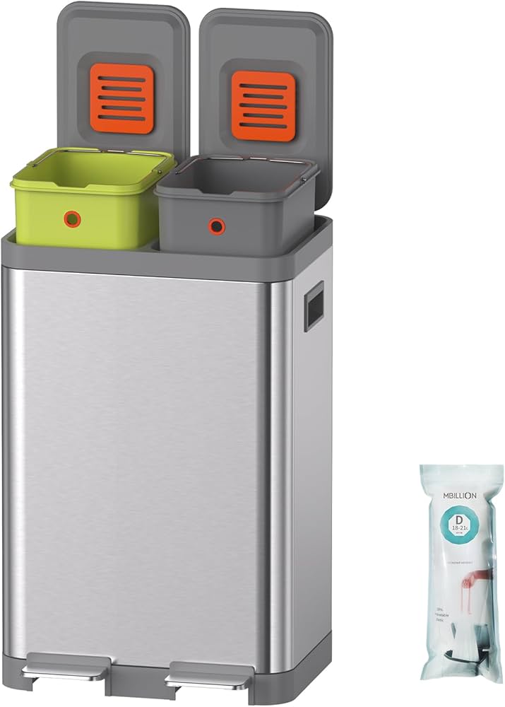 Amazon｜フタ付きゴミ箱 分別 2段 おしゃれ ごみ箱 ステンレス ゴミ箱