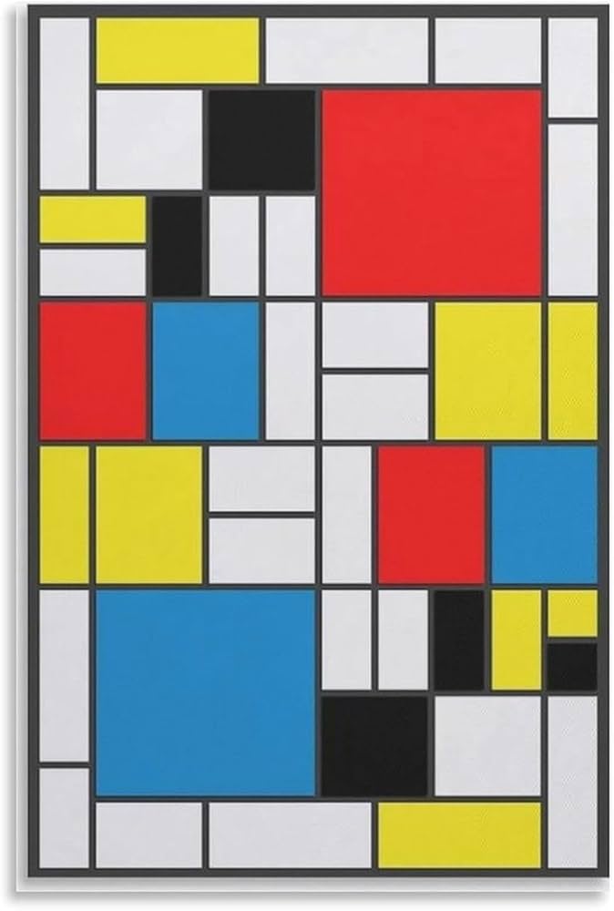 Amazon.co.jp: ピート・モンドリアン偉大な抽象画家たち絵画（赤・黄