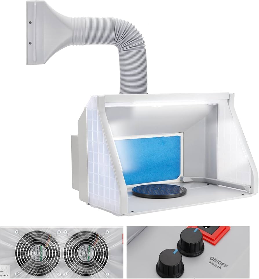 Amazon.co.jp: urlife 塗装ブース 2基強力ファン LED照明付き スプレー