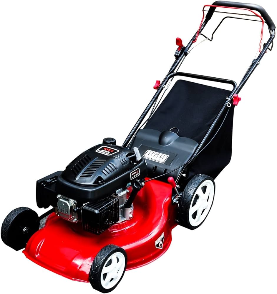 Amazon.co.jp: エンジン芝刈り機 自走式 6馬力 173cc 60L集草袋付 刈高