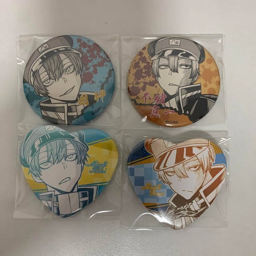 Amazon.co.jp: 桃源暗鬼 不破真一 囲岬 丸缶 ハート缶 缶バッジ 鬼國隊