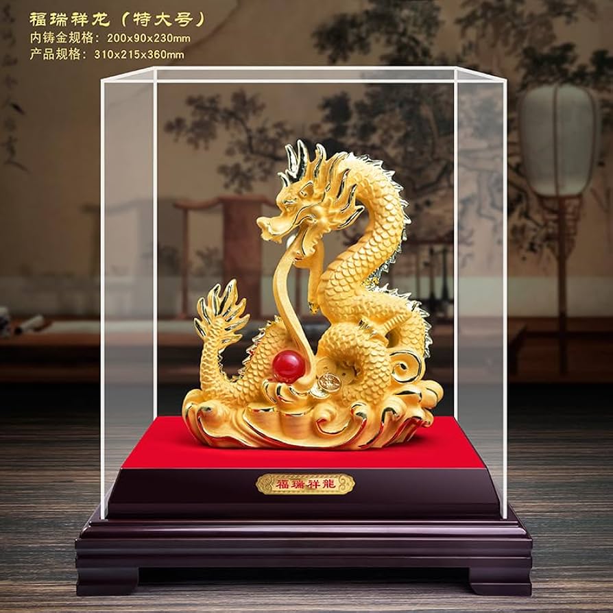 Amazon.co.jp: generic 金運アップ 置物 龍神 昇龍 金運上がる置物 昇