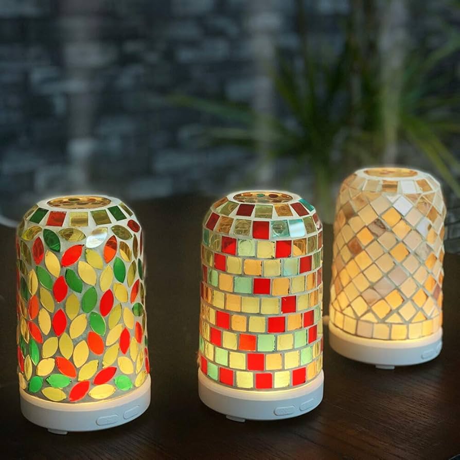 Amazon.co.jp: ステンドグラスアロマディフューザー | コンパクト 照明