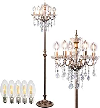 Amazon.co.jp : スタンド シャンデリア 5灯 スタンドライト フロア