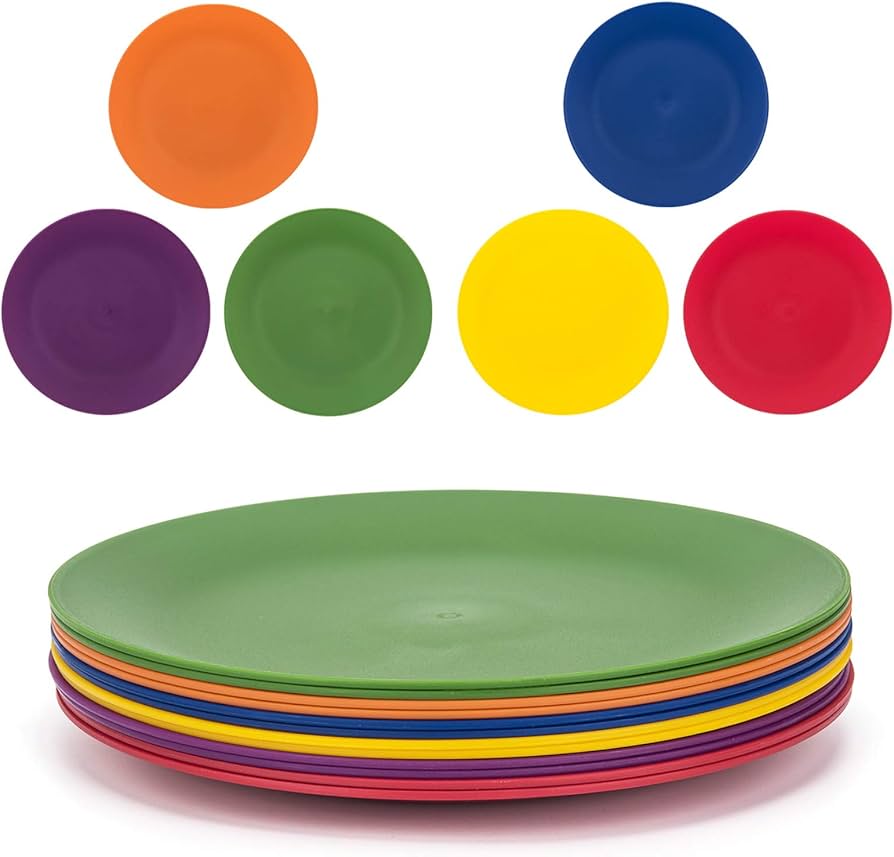 Amazon.com | KX-WARE Plastic Plates Set of 12 - Unbreakable and