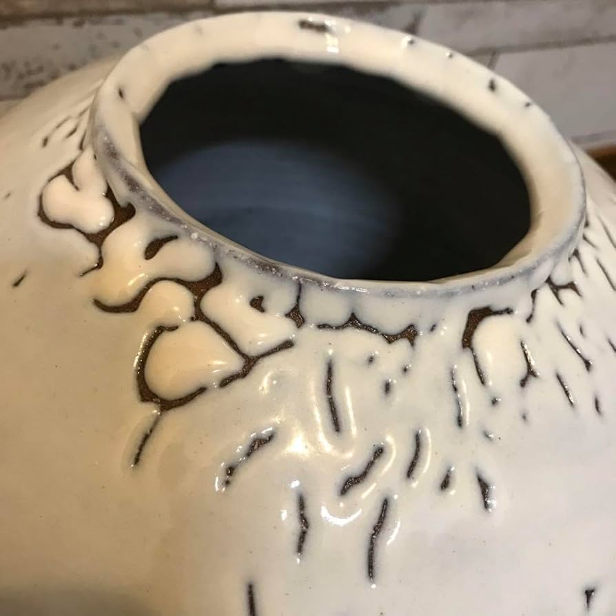 Amazon.co.jp: 白萩 壺 花器 萩焼 作家もの 管理.KTHG : ホーム＆キッチン