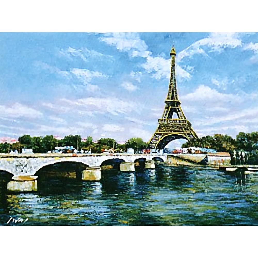 Amazon.co.jp: 岩井景文 エッフェル塔 F6号 受注制作 油彩画 油絵 風景