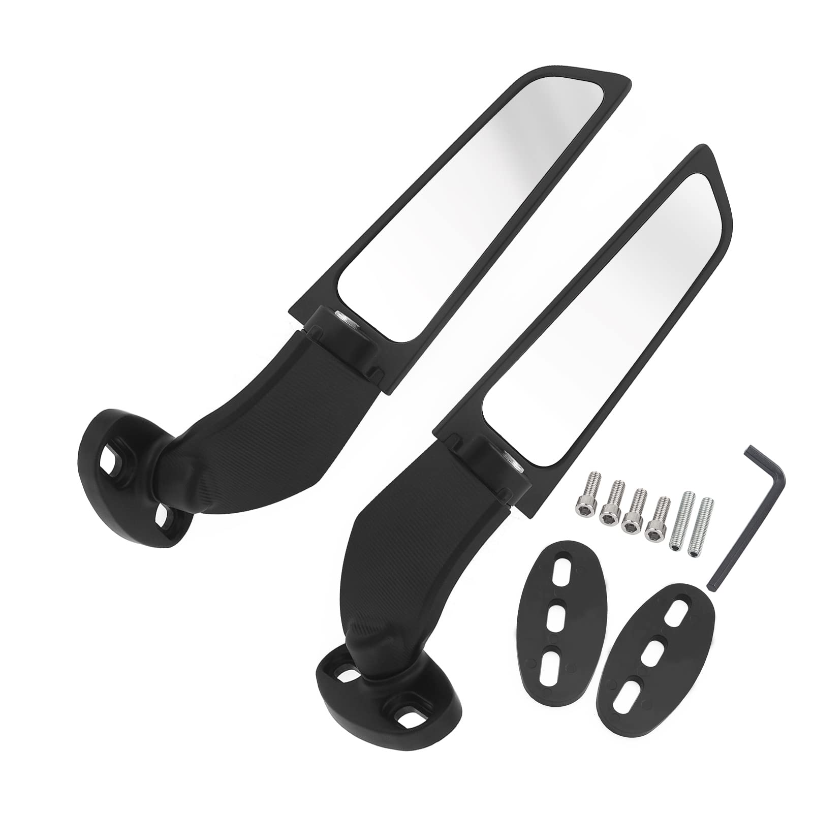 Amazon | QIDIAN オートバイミラー ウィンドウィング 調節可能 回転