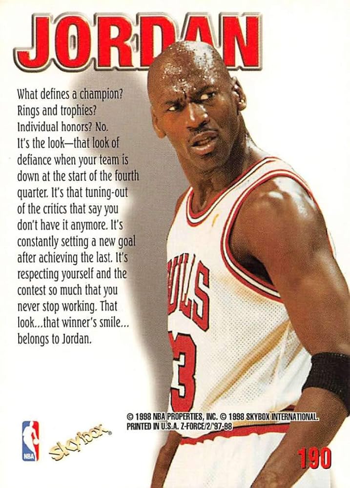 Amazon.com: 1997-98 Z-Force Basketball #190 Michael Jordan Chicago