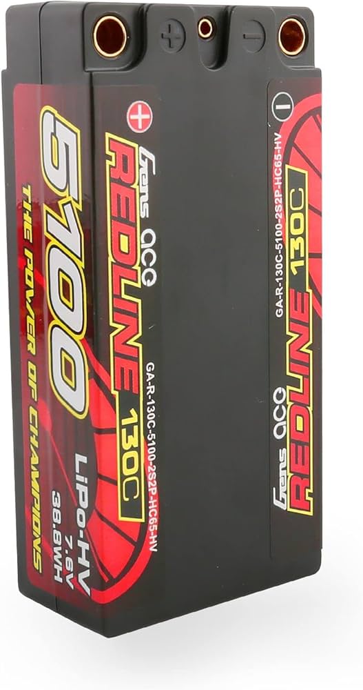 Amazon.com: Gens ace 2S Lipo Battery Redline Series 5100mAh 7.6V