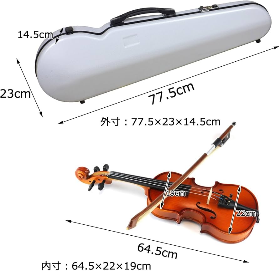 Amazon.co.jp: 4/4 3/4 バイオリンケース、軽量 バイオリンボックス