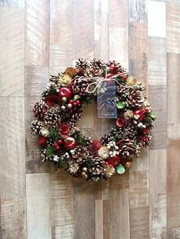 Amazon｜リース レッドナチュラル ナチュラルリース Lサイズ 直径約