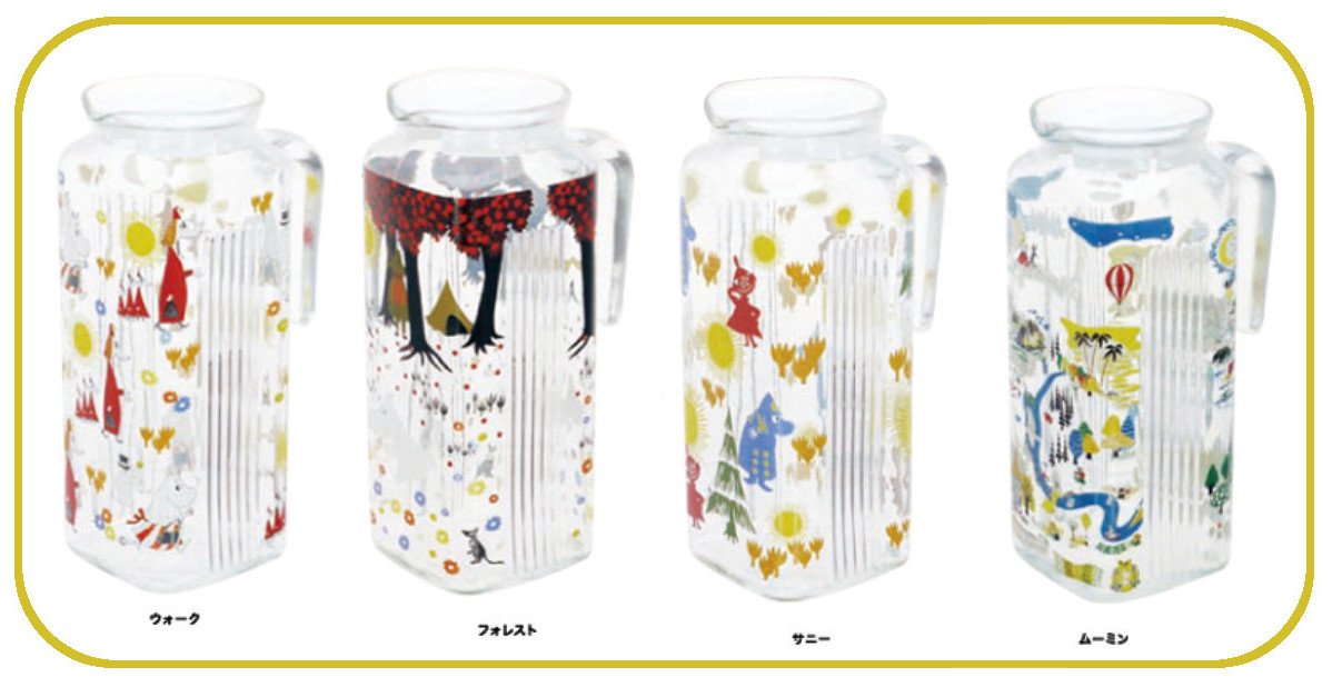 Amazon.co.jp: 現代百貨 冷水筒 麦茶ポット MOOMIN ムーミン ガラス