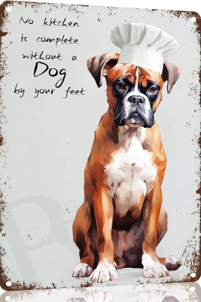 Amazon.com: TopPacific Boxer Dog Kitchen Art Print,Creative Tin