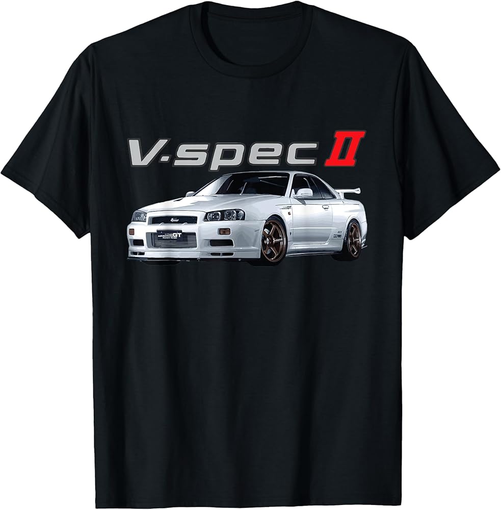 Amazon.co.jp: JDM CAR R34 V-SPEC II RB26 スカイライン Tシャツ