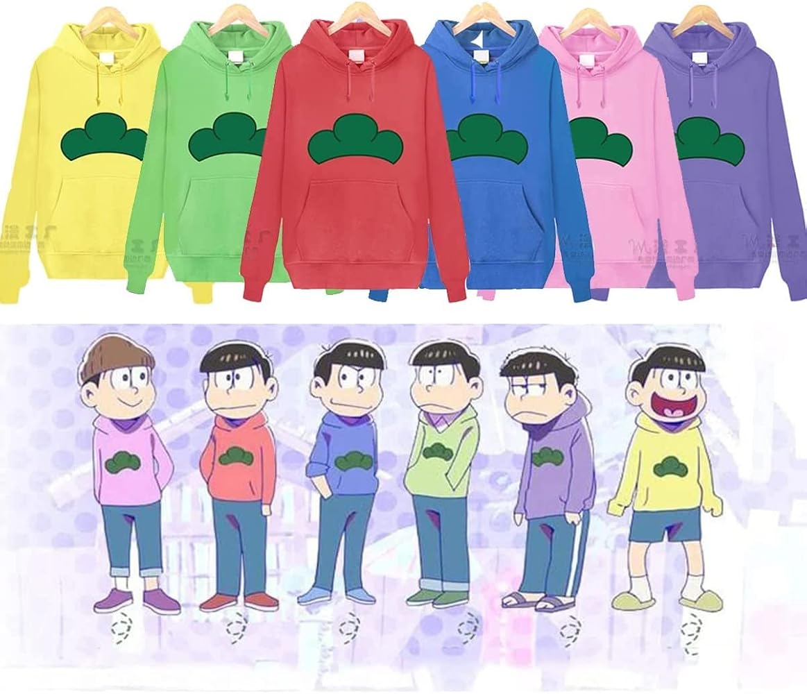 Amazon.co.jp: パーカー おそ松さん 長袖 フード付き 松野 十四松 カラ