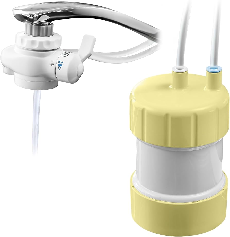 Amazon｜浄水器GOQURIA イエロー／ホワイト 2年間カートリッジ交換不要