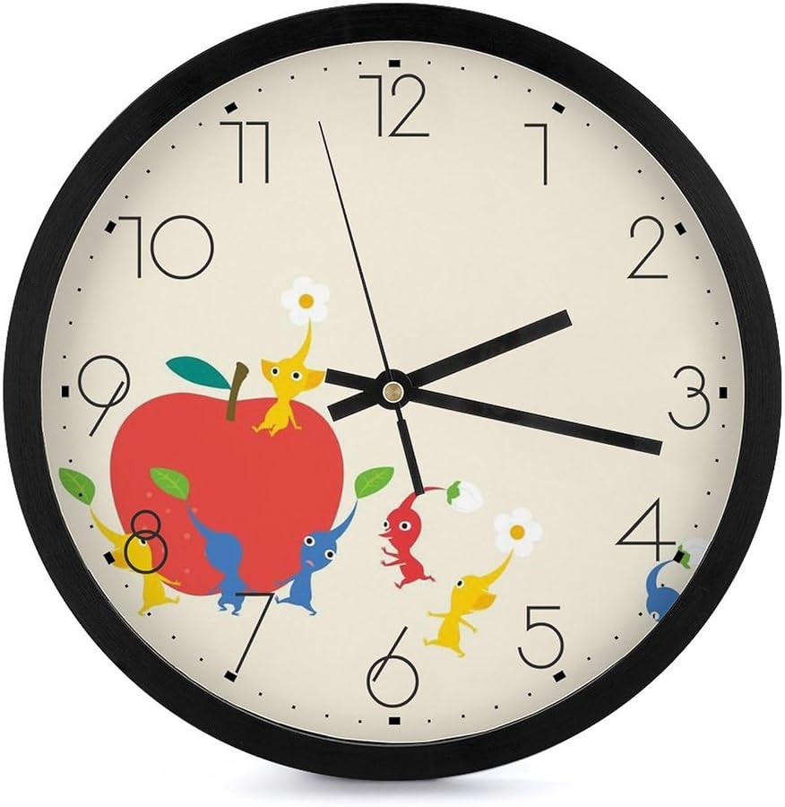 Amazon.co.jp: ピクミン 掛け時計 壁時計 円形 静音 壁掛け 置き時計