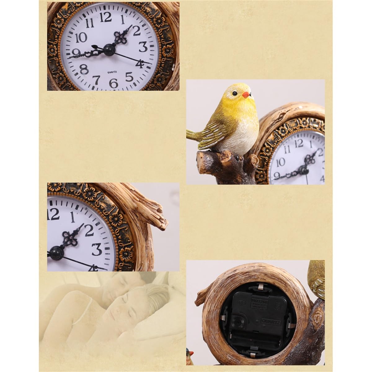 Amazon.co.jp: 装飾ホームファッション卓上時計、創造的な人格鳥置時計