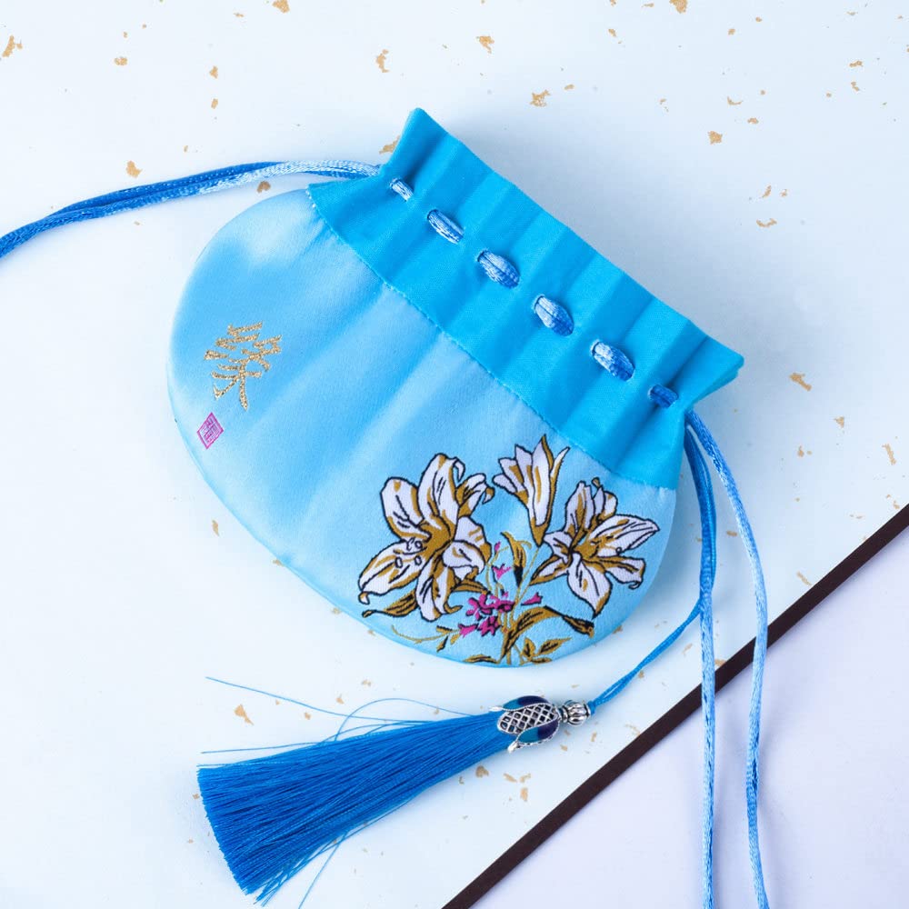 Amazon.co.jp: 巾着袋中国のサシェバッグ 4個 プリントブロケード