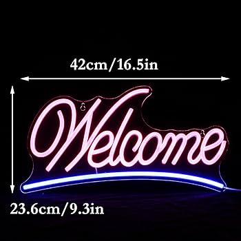 Amazon.co.jp: Welcome ネオンサイン 店舗装飾ネオン看板 Ledネオン