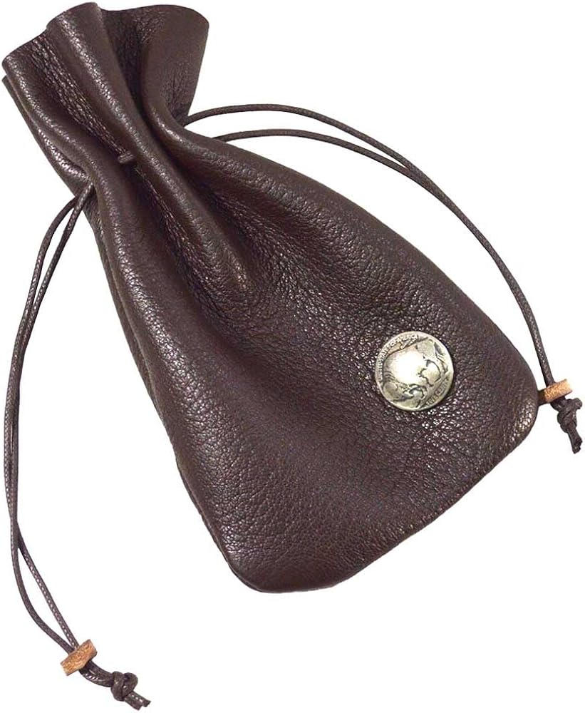 Amazon | 鹿革 巾着ポーチ 小物入れ ハンギング 革 本革 ディアスキン
