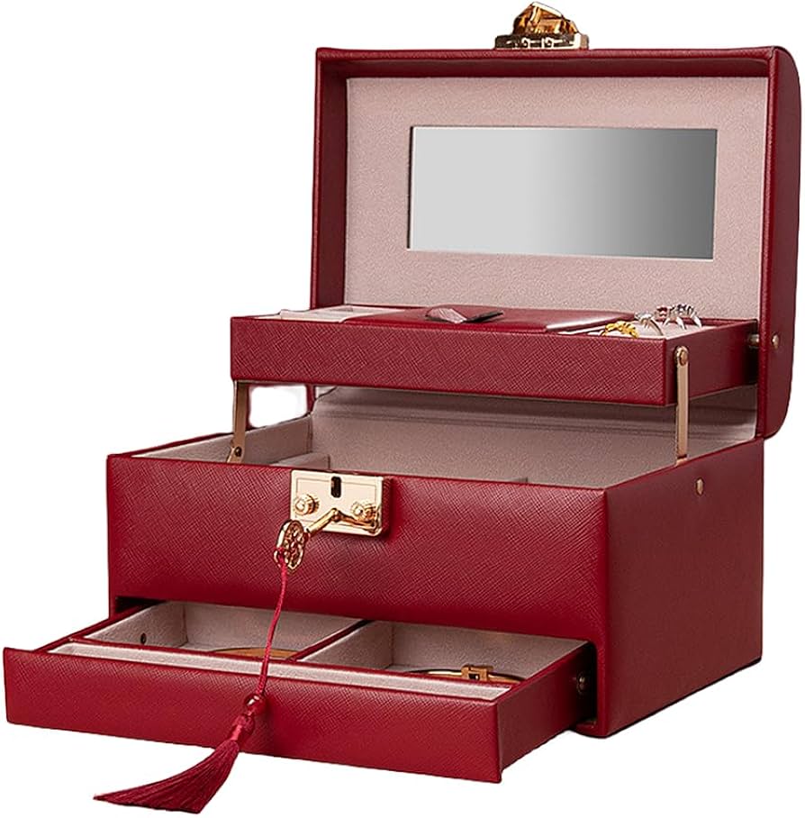 Amazon｜ジュエリーボックス アクセサリーケース 3層大容量 豪華